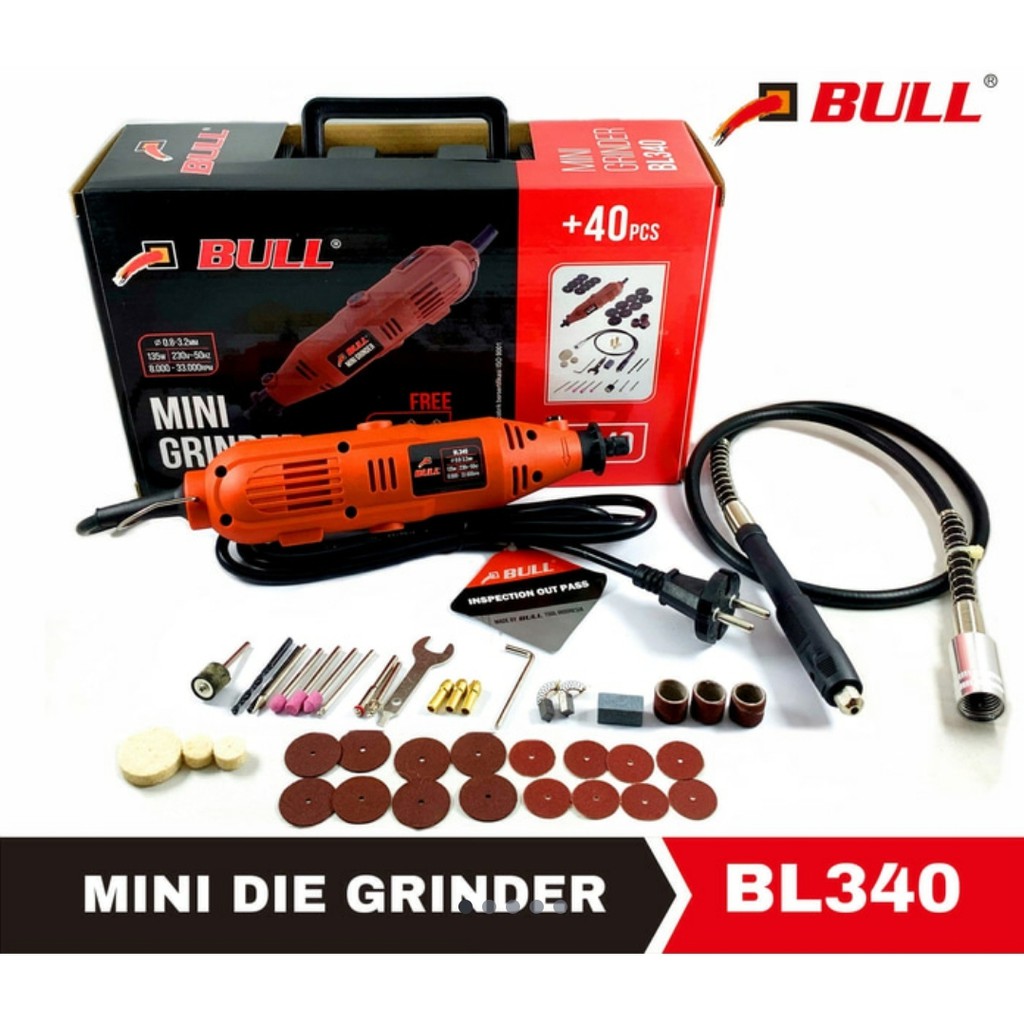 Mini Die Grinder / Mesin Gerinda Mini Set BULL BL340 Mollar Nankai