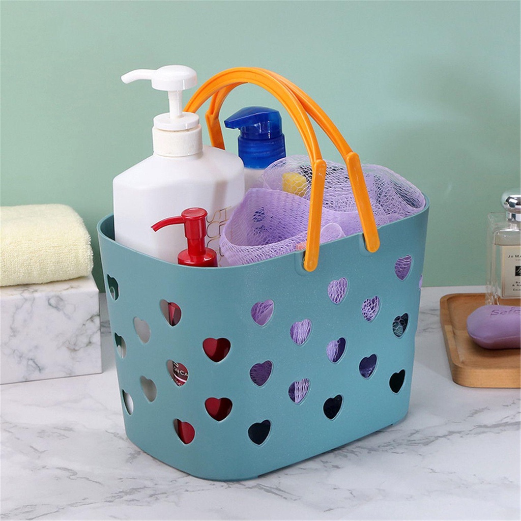 Chookyy Shower Tote Cute Heart Tempat Organizer Mandi Plastik