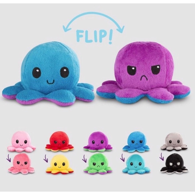 Reversible Octopus / Boneka Guruta Oktopus Flipable Toy Indonesia Viral TikTok Doll