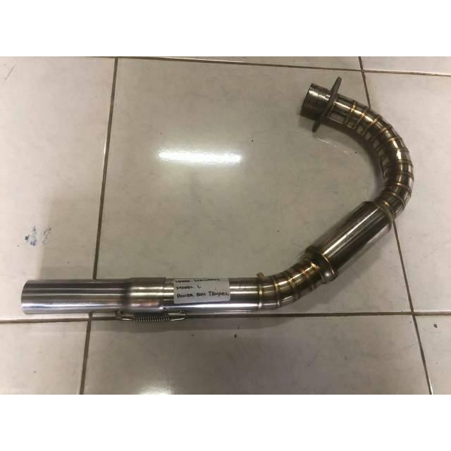 Leheran knalpot cacing power boom stenlis CB GL100 GL MP Tiger