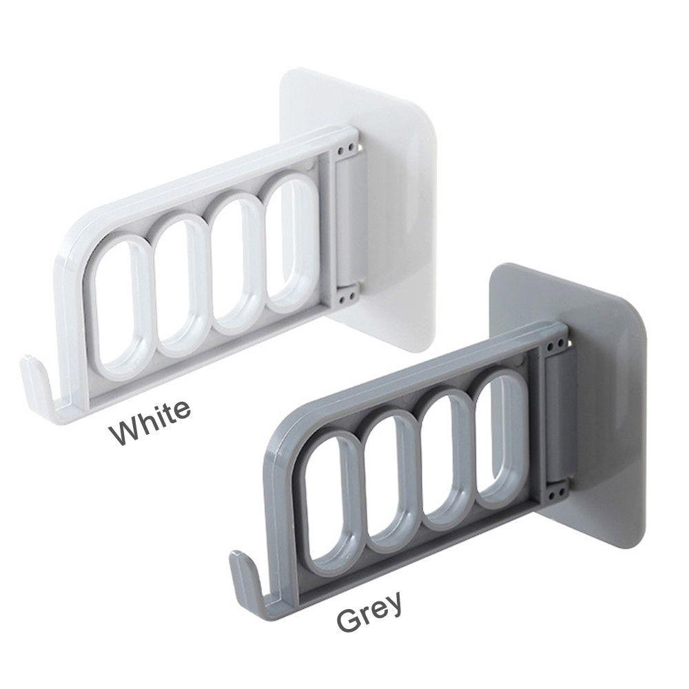 POPULAR Foldable Multifunctional Hanger Wall Mounted Storage Swivel Hook 4 Hole Clothes Hook Strong Adhesive Bathroom Wall Door Rotate Clothes Stand Plastic Seamless Stickers/Multicolor
