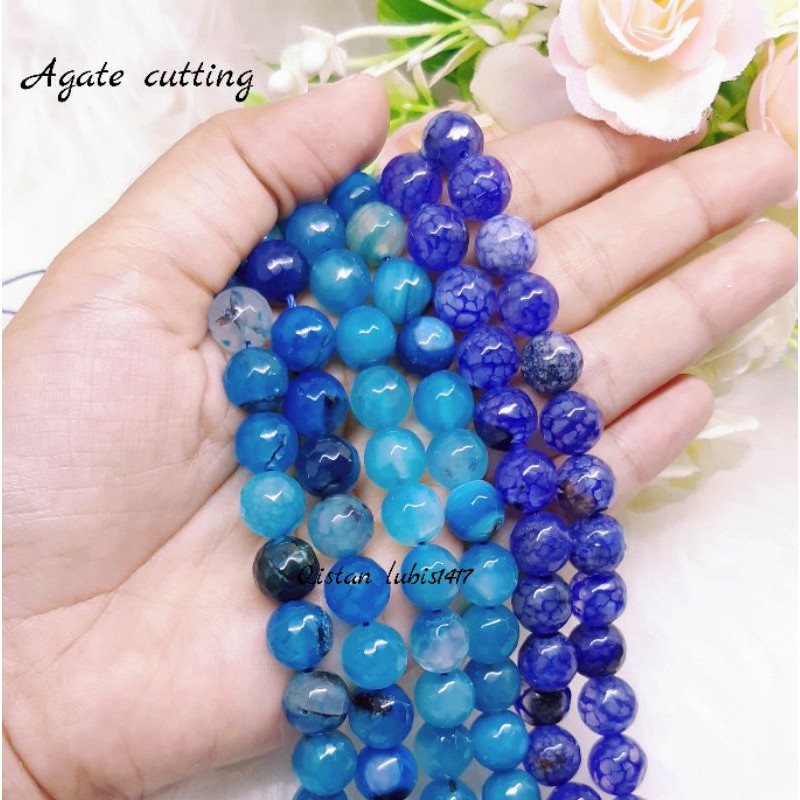 agate cutting 10mm blue series