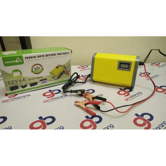 Charger Aki / Cas Aki Motor Mobil 6A / Charger Aki Sunpro 12V6A