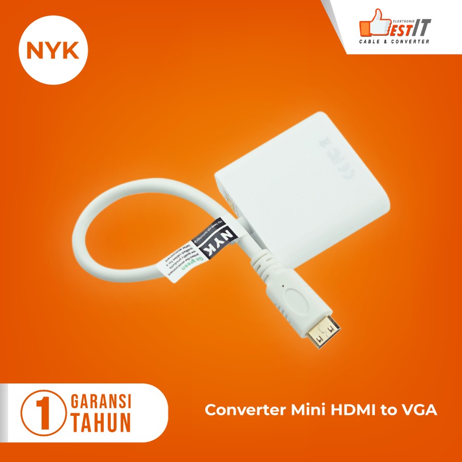 Kabel Mini HDMI to VGA NYK / Mini HDMI to Vga Converter NYK Original