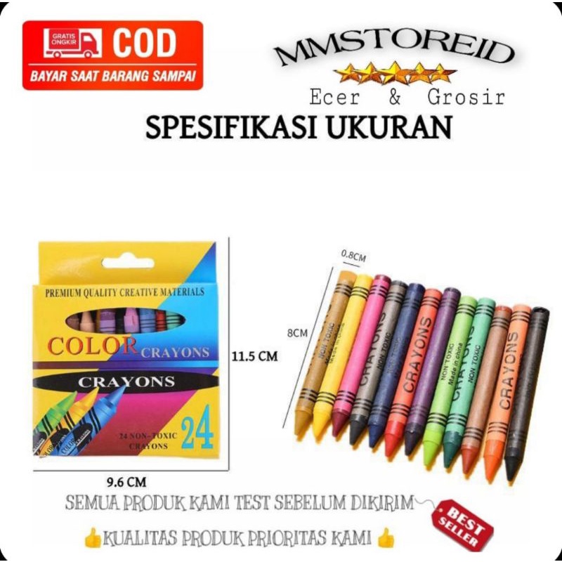 

MM - PENSIL CRAYON ISI 24 WARNA / PENSIL WARNA GAMBAR 24PCS / CRAYON SET ANAK 24 ART SET / ARTSET 24 PCS / PENSIL KRAYON ANAK MURAH