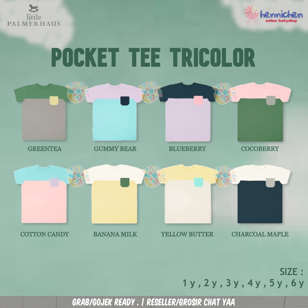 Little Palmerhaus - Pocket Tee Tricolor UNISEX 1-6 Tahun (Kaos Anak) Part I