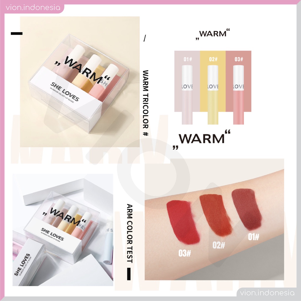 SHE LOVES Glamour Velvet Warm Chill Lipstik Lipstick Waterproof Sejuk Hangat Lipstik Original Sheloves TB-13612 SL018