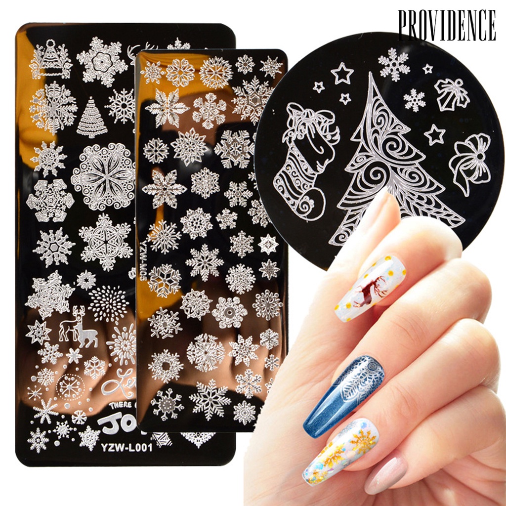 Providence Nail Stamping Plate Clear Engraved Christmas Pattern Stainless Steel Nail Decoration Image Templates for Salon