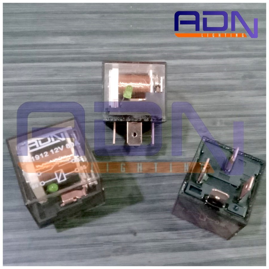 RELAY KLAKSON LED LAMPU 4 KAKI PIN 80A ADN 12V TYPE MODEL BENING CLEAR