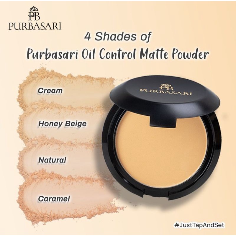 PURBASARI Oil Control Matte Powder Caramel | Cream | Honey Beige | Natural 12 gr