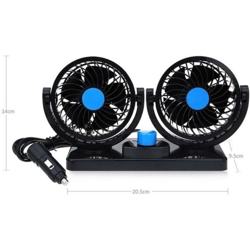 Kipas Angin Mobil Double-Headed Fan Aksesoris Mobil Interior 12Volt ⭐ Toko10 ⭐