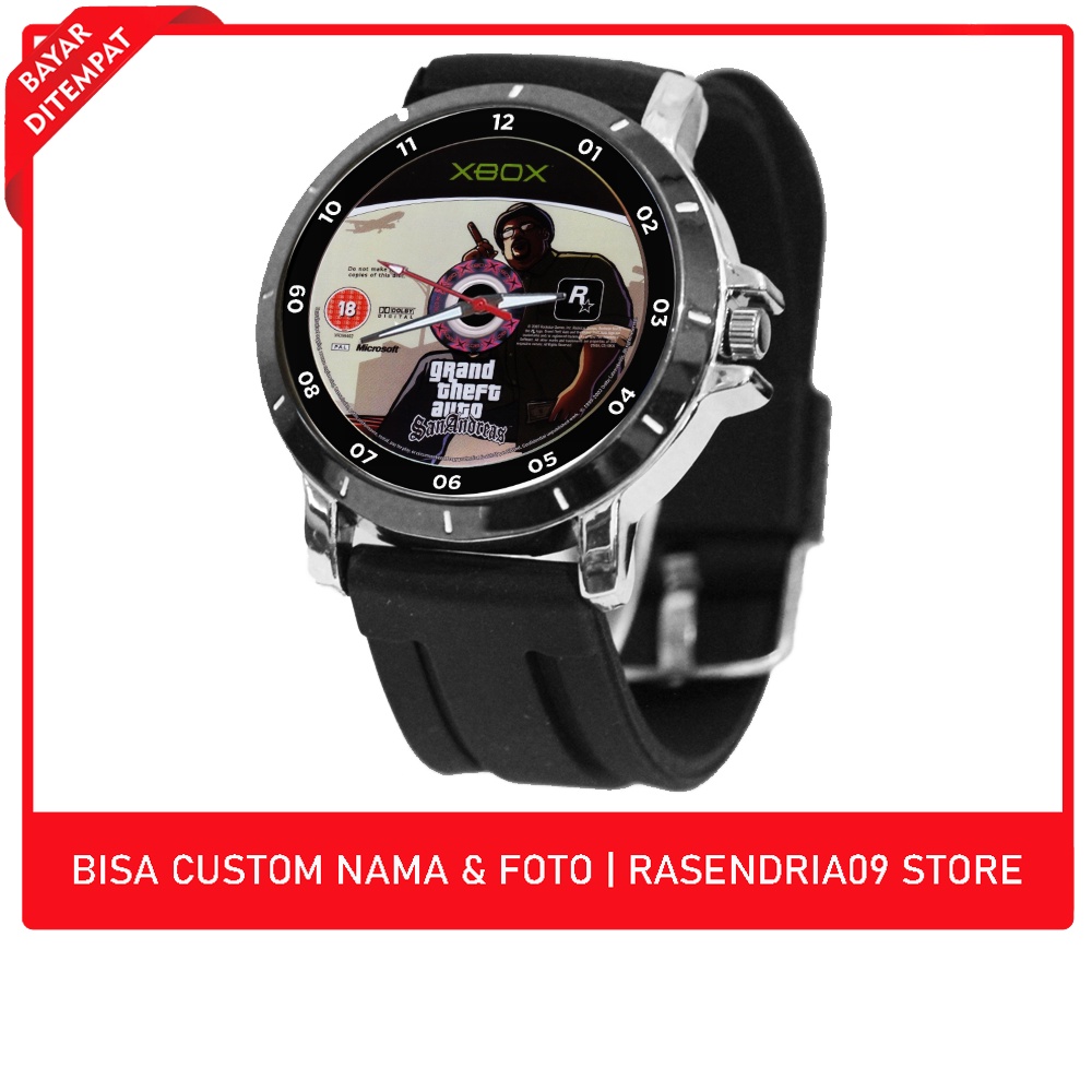 Jam Tangn Rubber Pria/Wanita | Custom CD Game GTA SAN ANDREAS XBOX