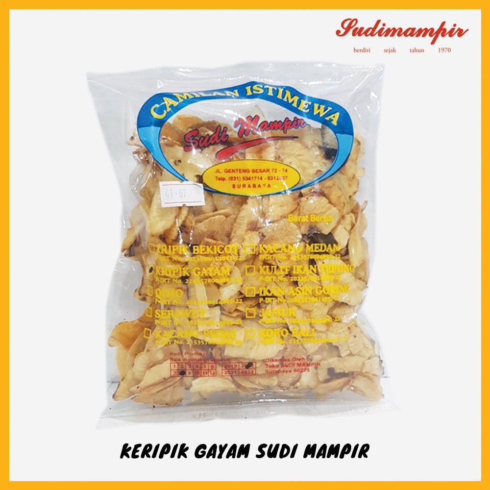 

Keripik / Kripik Gayam Asli Original Sudi Mampir (200 gram) - Oleh Oleh / Makanan Ringan Surabaya