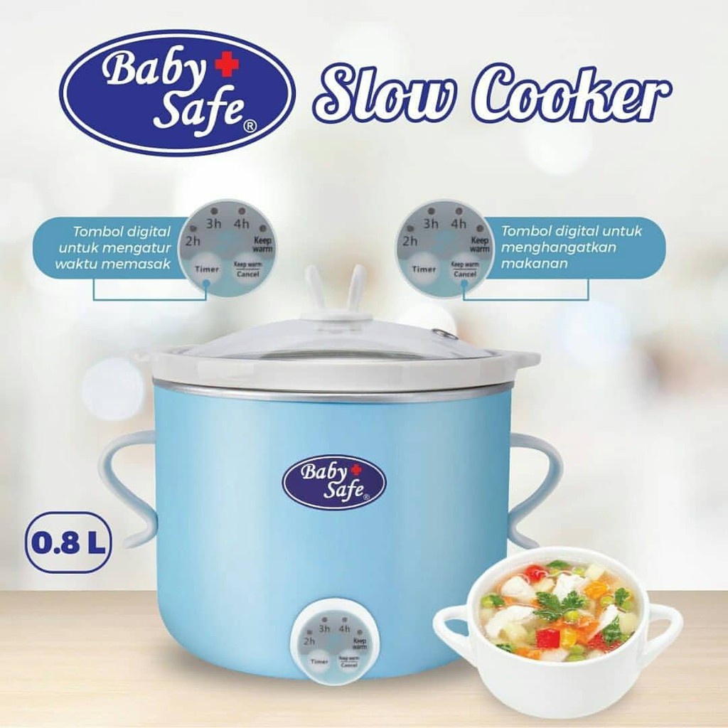 Baby Safe Slow Cooker LB 007 Biru, LB 008 Hijau, LB 009 Pink MPASI Bayi