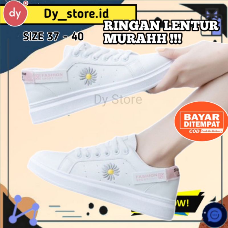Sepatu Sneakers wanita Sepatu Kets Cewek Keren Casual Import Korea Style Premium Terbaru Murah Putih-1