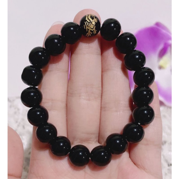 gelang giok hitam bercorak naga  impor terbaru