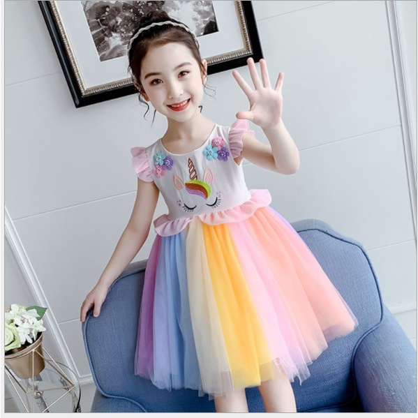 dress unicorn tutu rainbow baju anak kuda unicorn import UNICORN RAINBOW dress ulang tahun