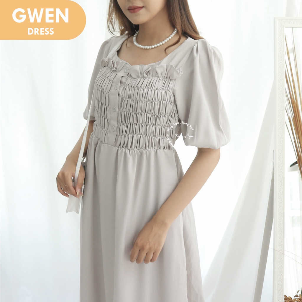 Mama Hamil Gwen Dress Wanita Hamil Menyusui Murah Modern Casual Dress Katun - DRO 209-5