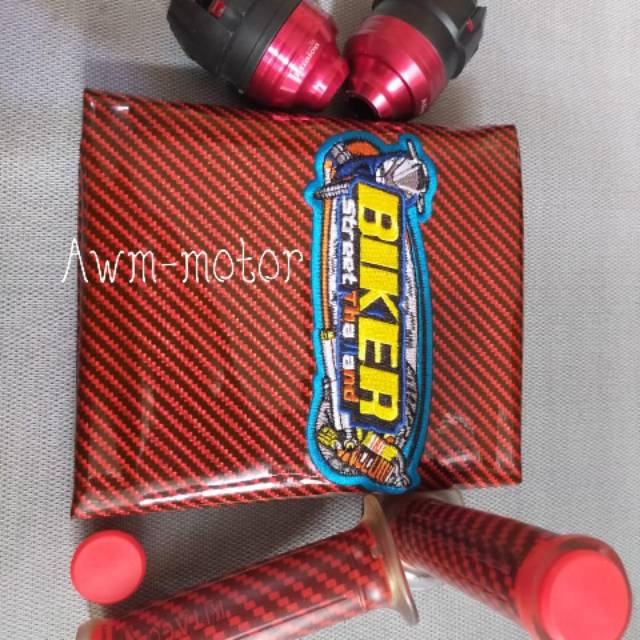 Paket 3 macam kulit jok+handgrip + Jalu as naga