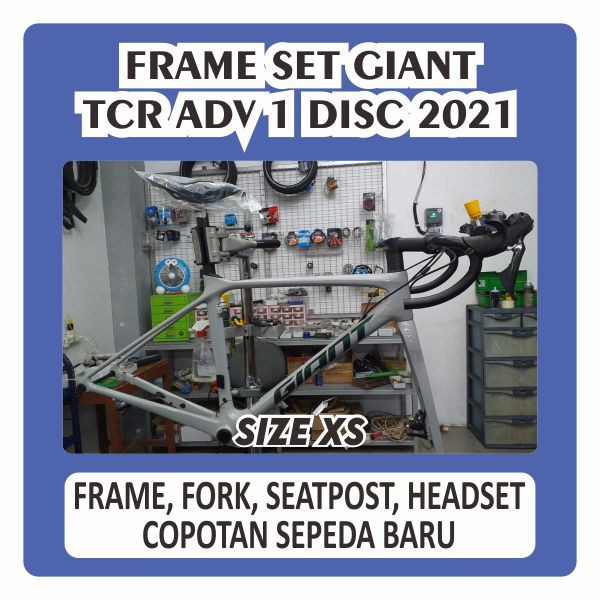 Frameset Giant TCR ADV 1 Disc 2021 Size XS Roadbike Sepeda Balap RB Frame Carbon Putih NEW Fork
