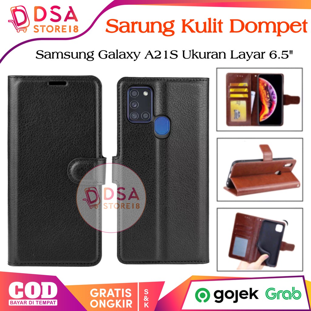 Case Samsung A21S / Casing Samsung A21S / A21 Leather Case Flip Cover Wallet Dompet Hp Casing Kulit