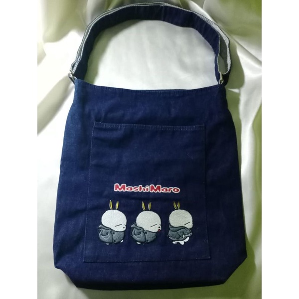 Tas MashiMaro Mashimaro Mashimaroo Mashimaru Kartun Korea Bahan Jeans Vintage Jadul Classic Anak 90a