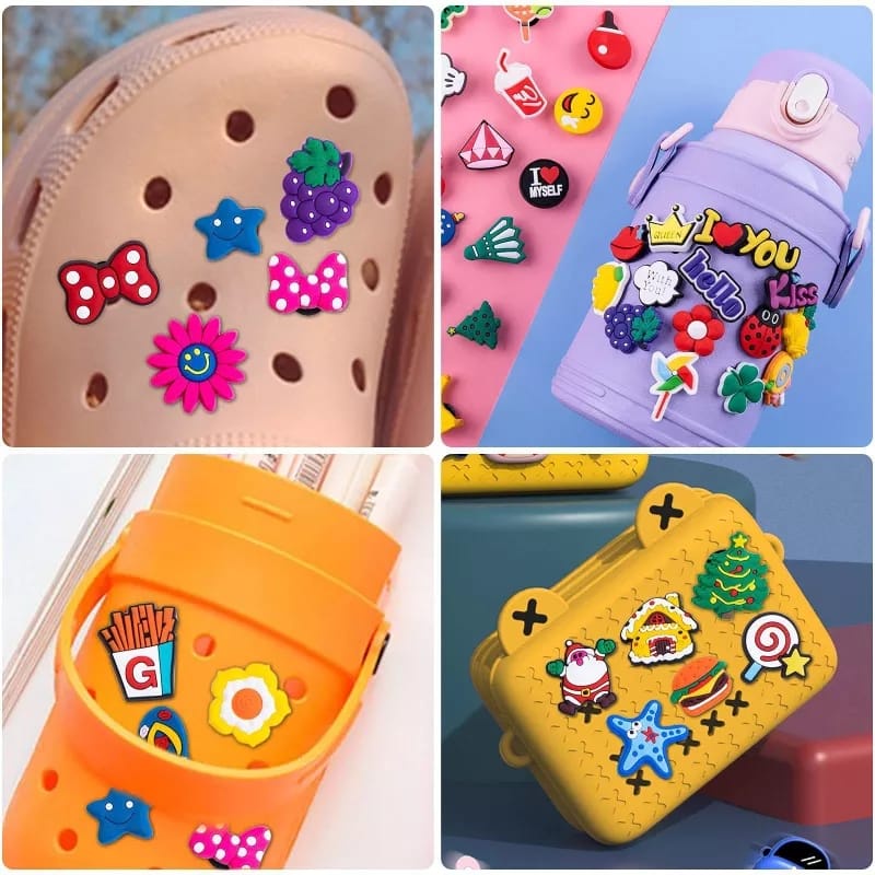 1Pc Mainan Boneka Kartun Crocs Jibbitz Bahan PVC Anti Air Lucu