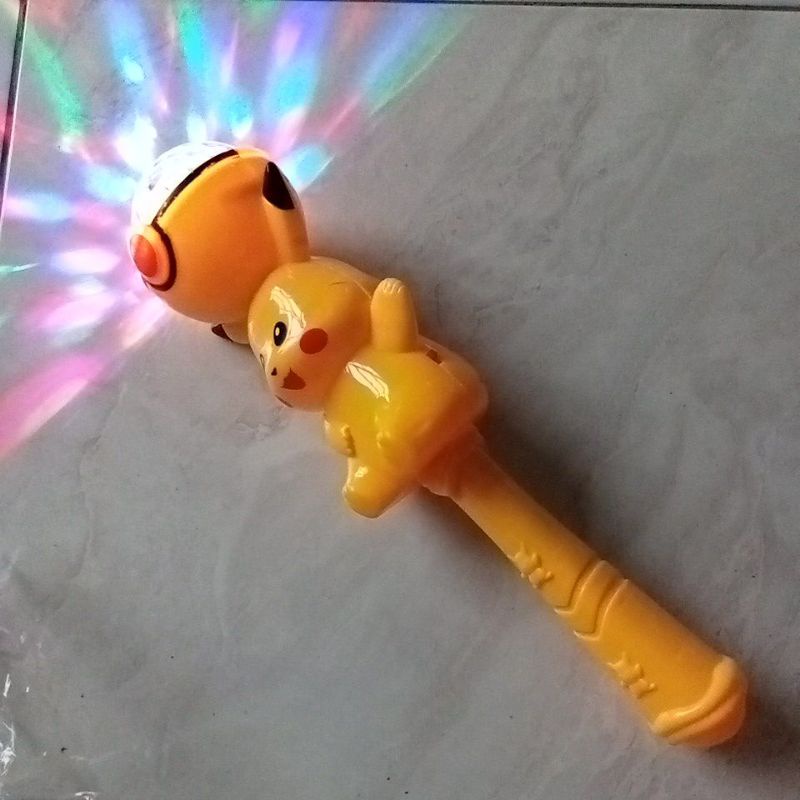 Mainan Tongkat Lampu Disco Music Pikachu / Pokemon Kuning 3664