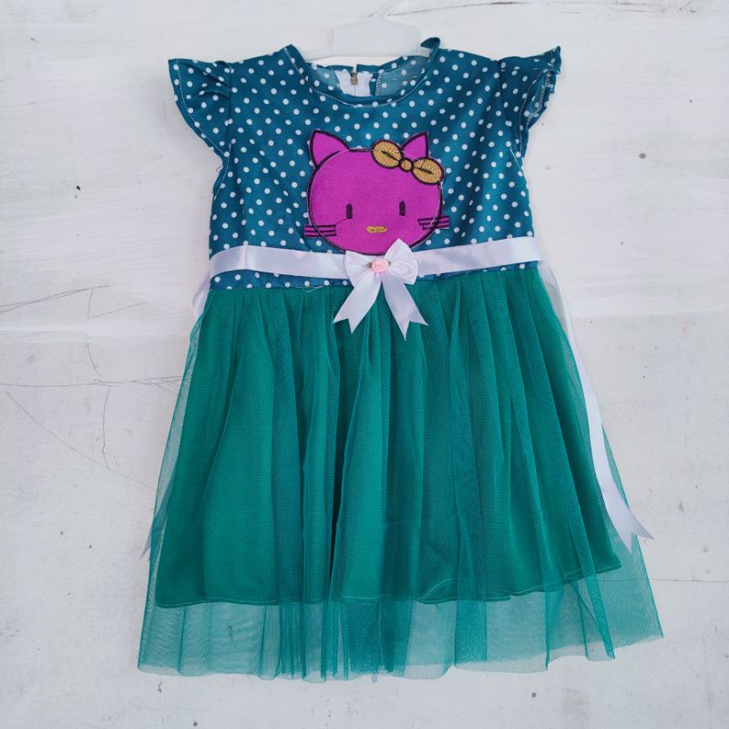 Dress syalala anak 1 2 tahun tutu gaun anak cewek perempuan murah  ( dress syalala hk)