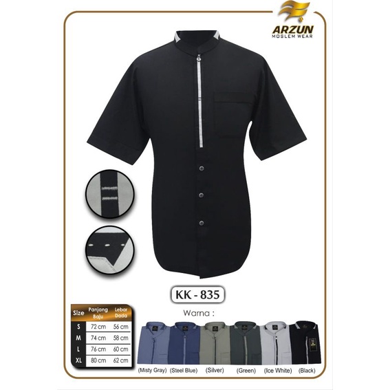 Terbaru Dan Terlaris Koko Pria Moderen Original Arzun. Koko Kekinian, Koko Warna Premium Lengan Pend