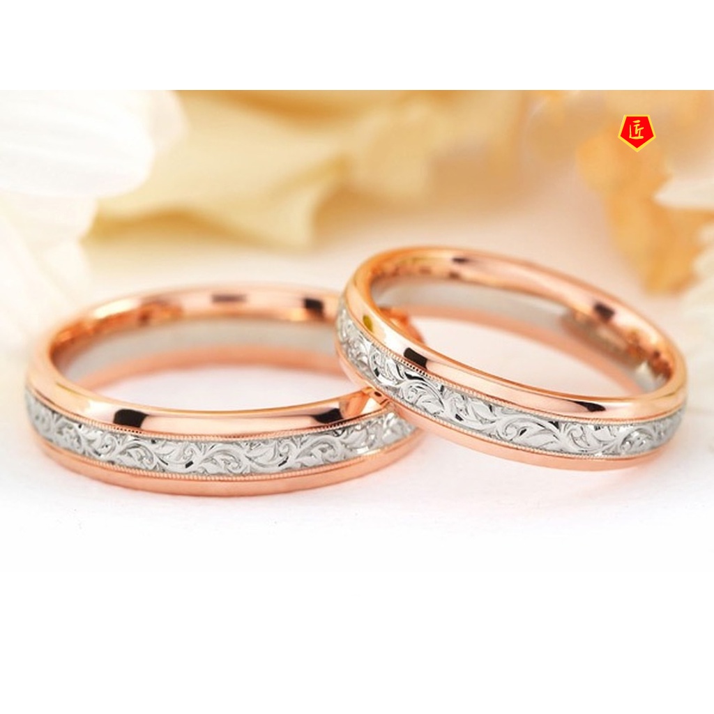 [Ready Stock]Rose Gold Two-Tone Ring Fashion Personality