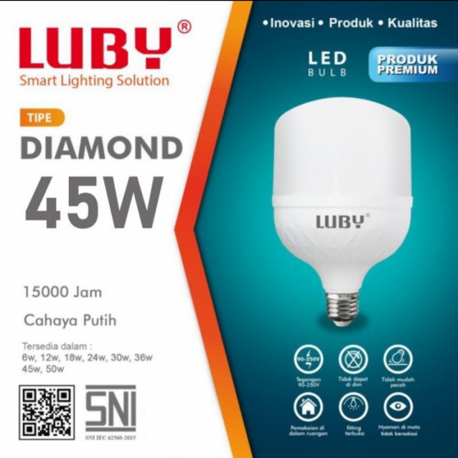 COD Bohlam Lampu LED Capsule Luby Diamond 45 Watt Cahaya Putih