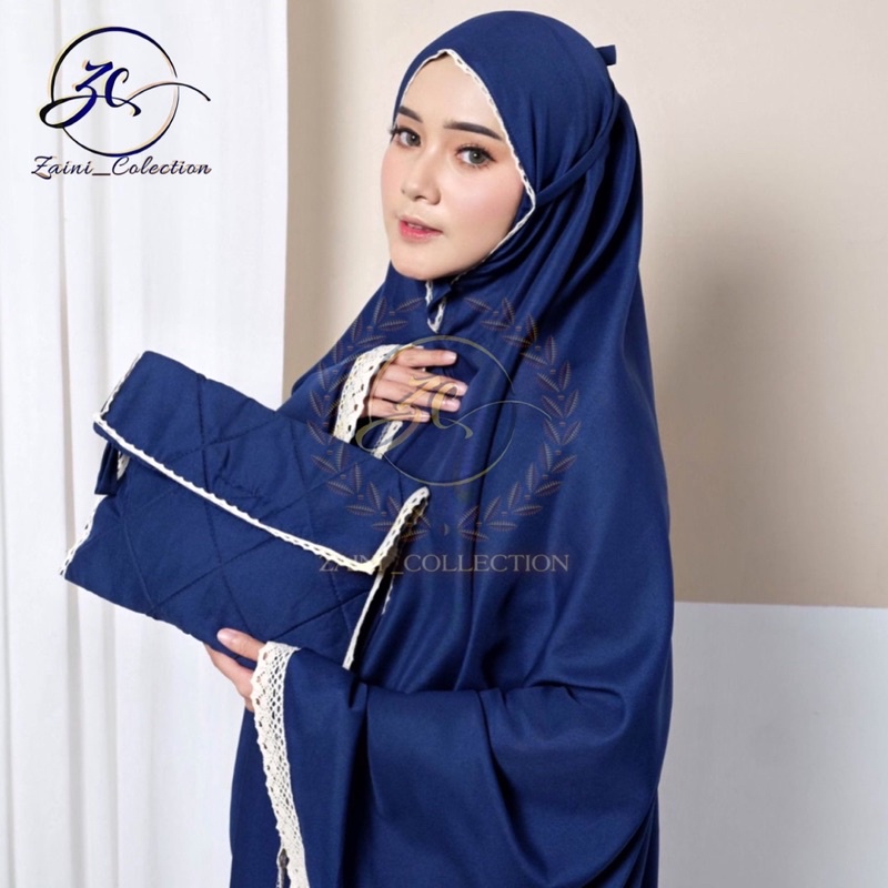 Mukena Dewasa Rayon Polos Renda Natasha Travelling Mewah Cantik Kekinian Simpel Estetik Casual Terba