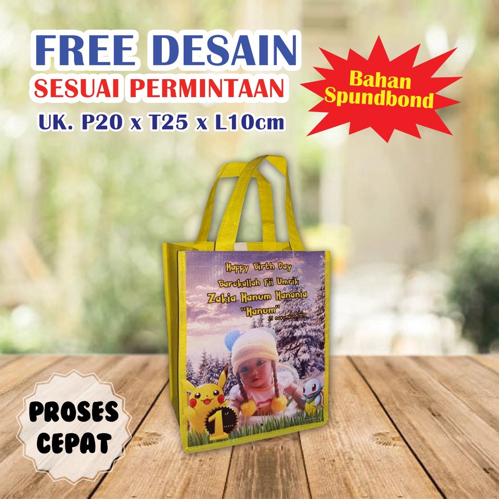 

tas ulang tahun anak / tas ultah unik / goodie bag souvenir ultah potrait