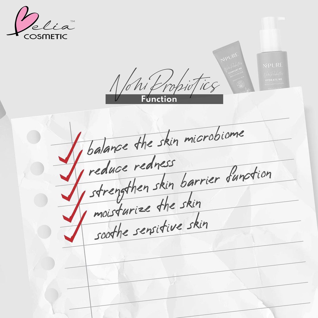❤ BELIA ❤ NPURE Noni Probiotics Series (Sensitive Series ) | Sensitif Kulit | Gel Cleanser | Moisturizer | Ampoule | Fine Toner | Body Soft Lotion | BPOM