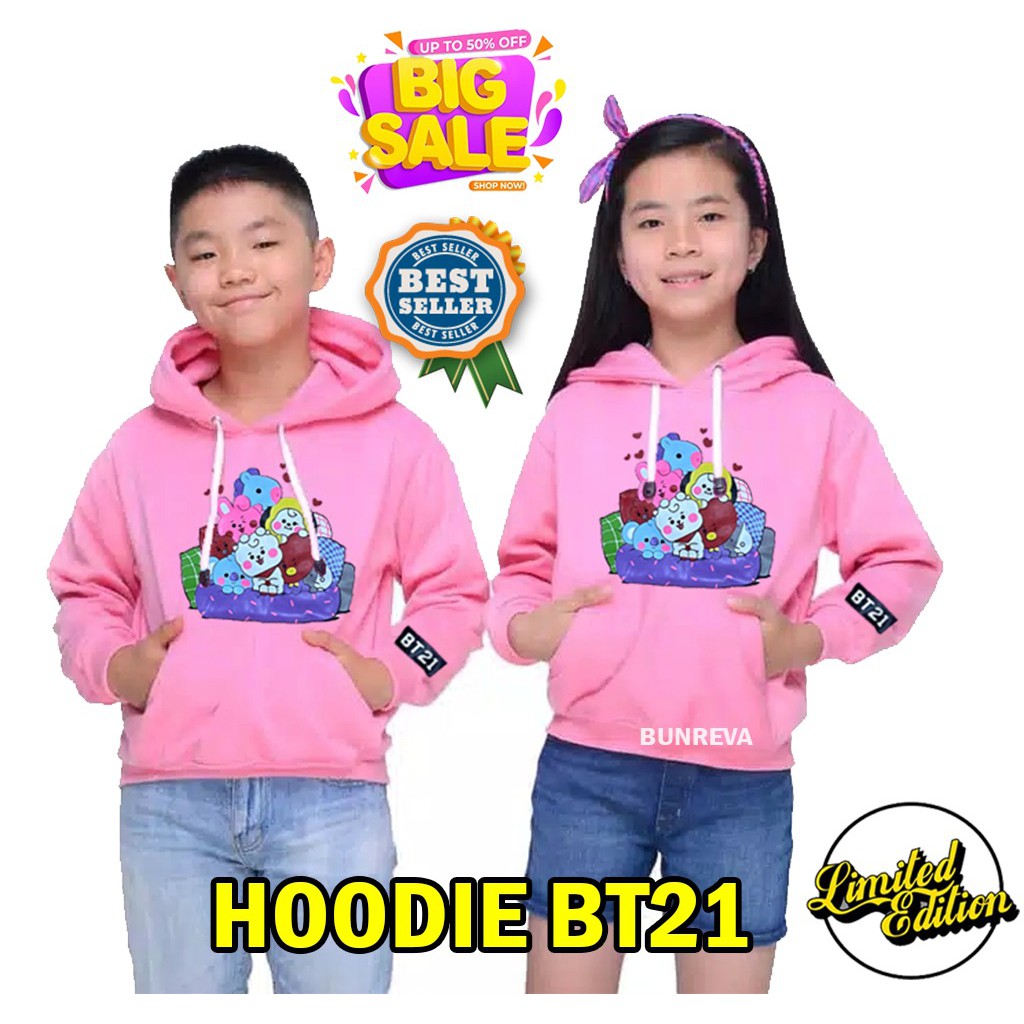 Sweater BTS Anak Perempuan Jaket BT21 Anak Hoodie BT21 Anak