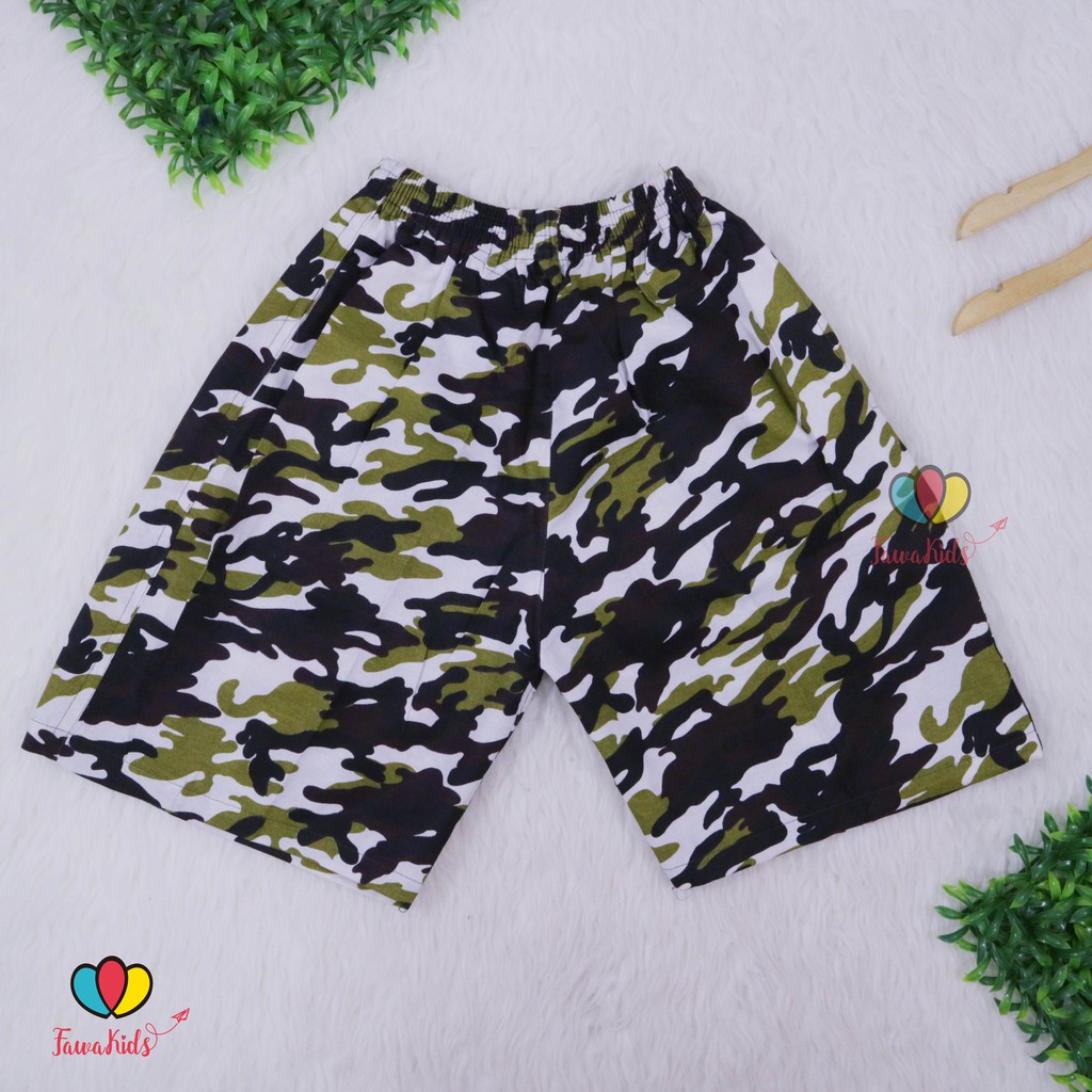 Celana ABRI Dewasa Loreng Pendek Uk Normal Kantong Resleting / Boxer Olahraga Santai Kasual Kolor