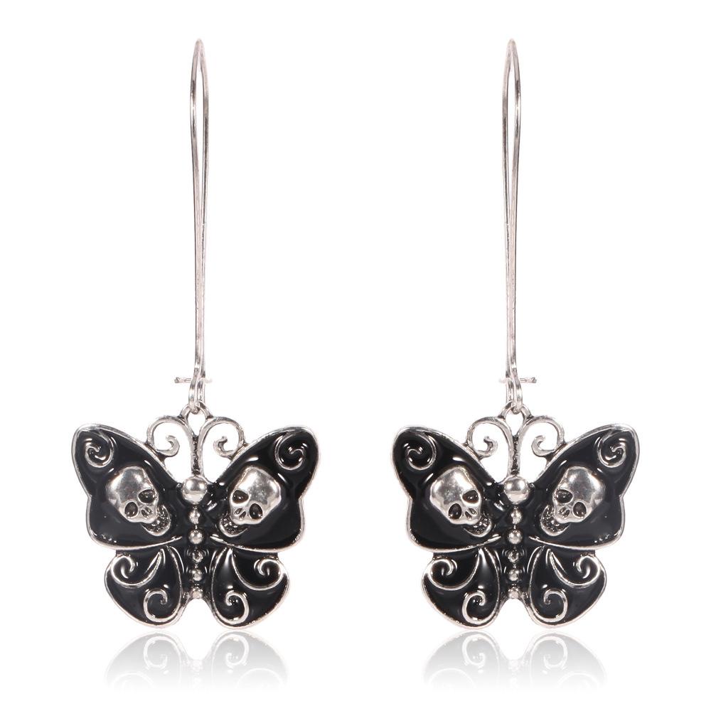 Nanas 1pasang Kait Menjuntai Anting Fashion Punk Drop Butterfly