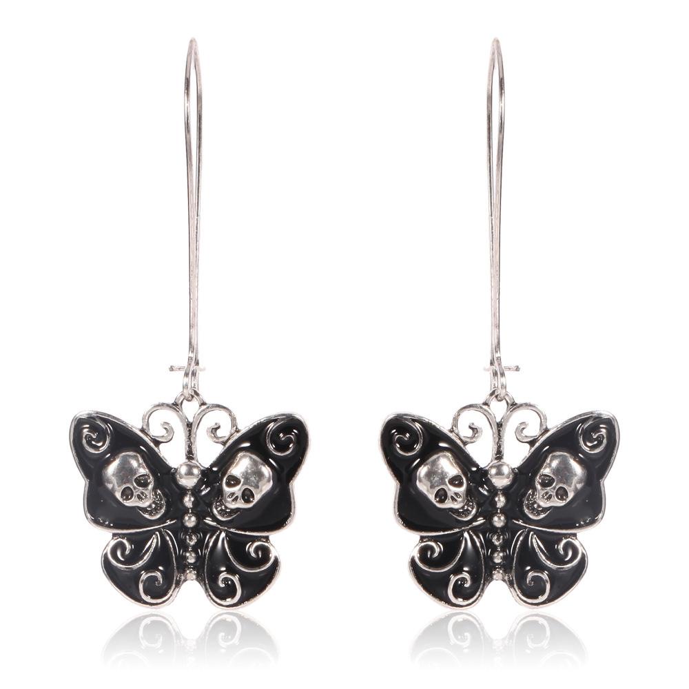 Nanas 1pasang Kait Menjuntai Anting Fashion Punk Drop Butterfly