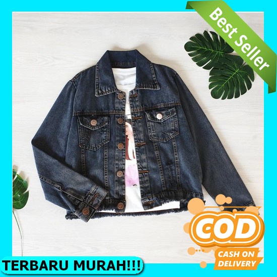 Jaket Jeans Wanita Dewasa Tanggung / Jaket Jeans Wanita Korea Oversize / Jaket Jeans Korean Style Cr