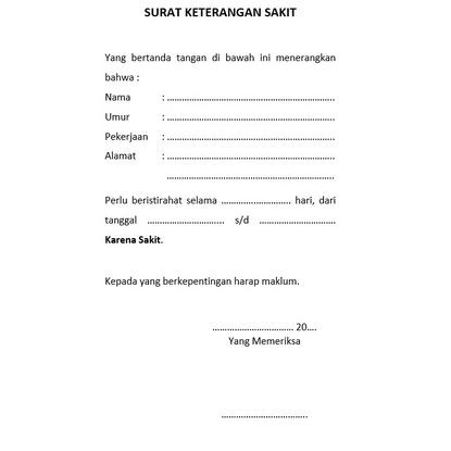 (G-ABQ ➸) Blangko Buku Surat Keterangan Sakit 1 Ply||bisa cod