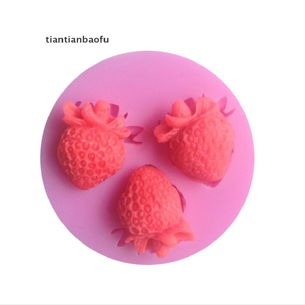 [tiantianbaofu] Silicone Mold Fondant Cake Chocolate Decorating Baking Soap Mold Strawberry Boutique