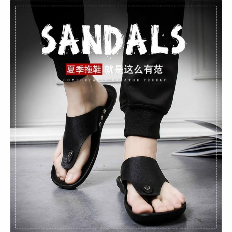 sandal japit tres kuat pria/sandal kulit/sandal keren