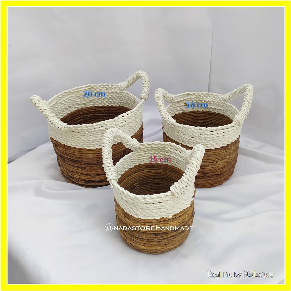 KERANJANG BANANA HANDLE 3 IN 1  / COVER POT  BANANA 3 IN 1