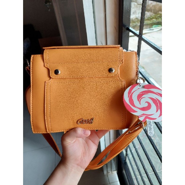 NEW TAS GOSH ORANGE SLING BAG/ HAND BAG BONUS STRAP