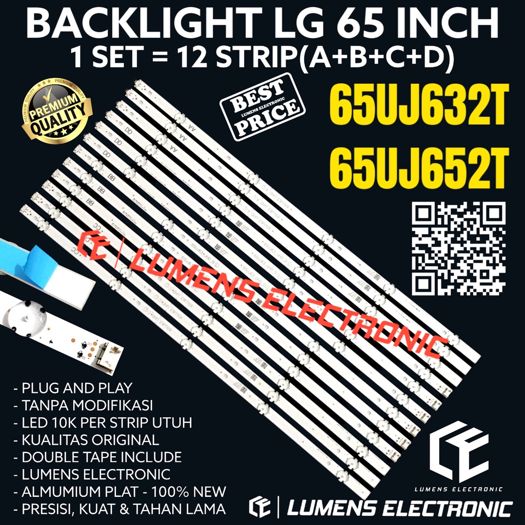 BACKLIGHT TV LED LG 65 INC 65UJ632 65UJ652 T 65UJ632T 65UJ652T 65UJ LAMPU BL LG 10K 10 KANCING K 12 