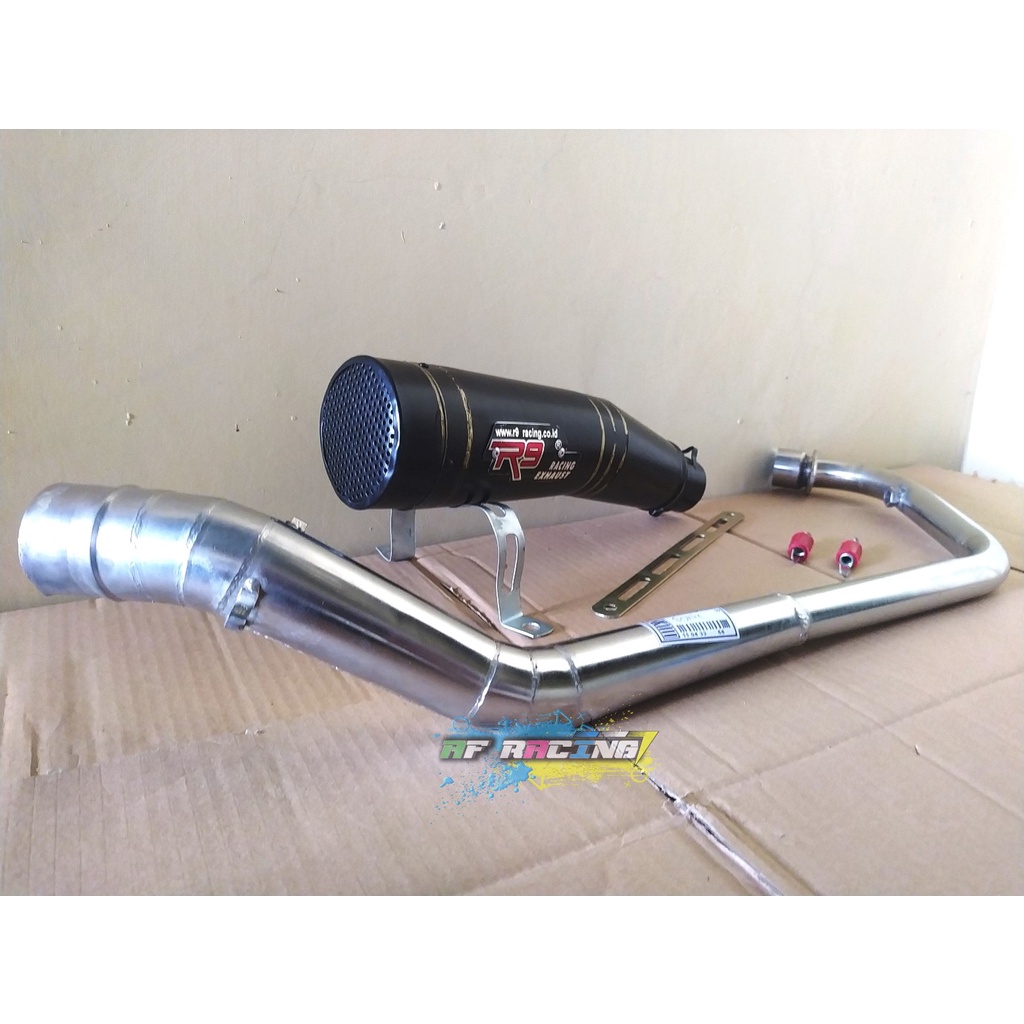 Knalpot Racing R9 Black honda sonic old - sonic 150 all series - knalpot motor