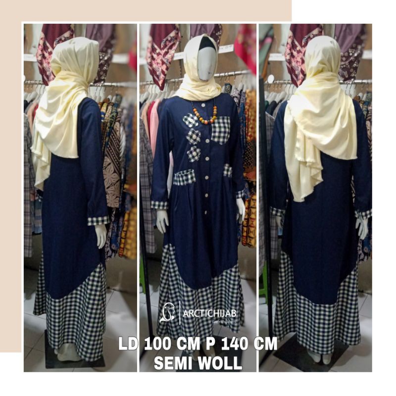 GAMIS TRENDY BAHAN SEMI WOLL PREMIUM | GAMIS KOTAK2 BAHAN SEMI WOLL