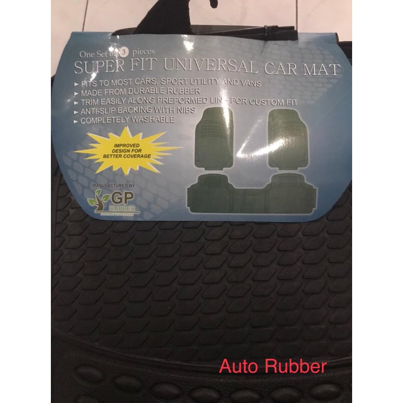 Karpet Lantai Karet Mobil Universal 2 Baris Set 3 pcs