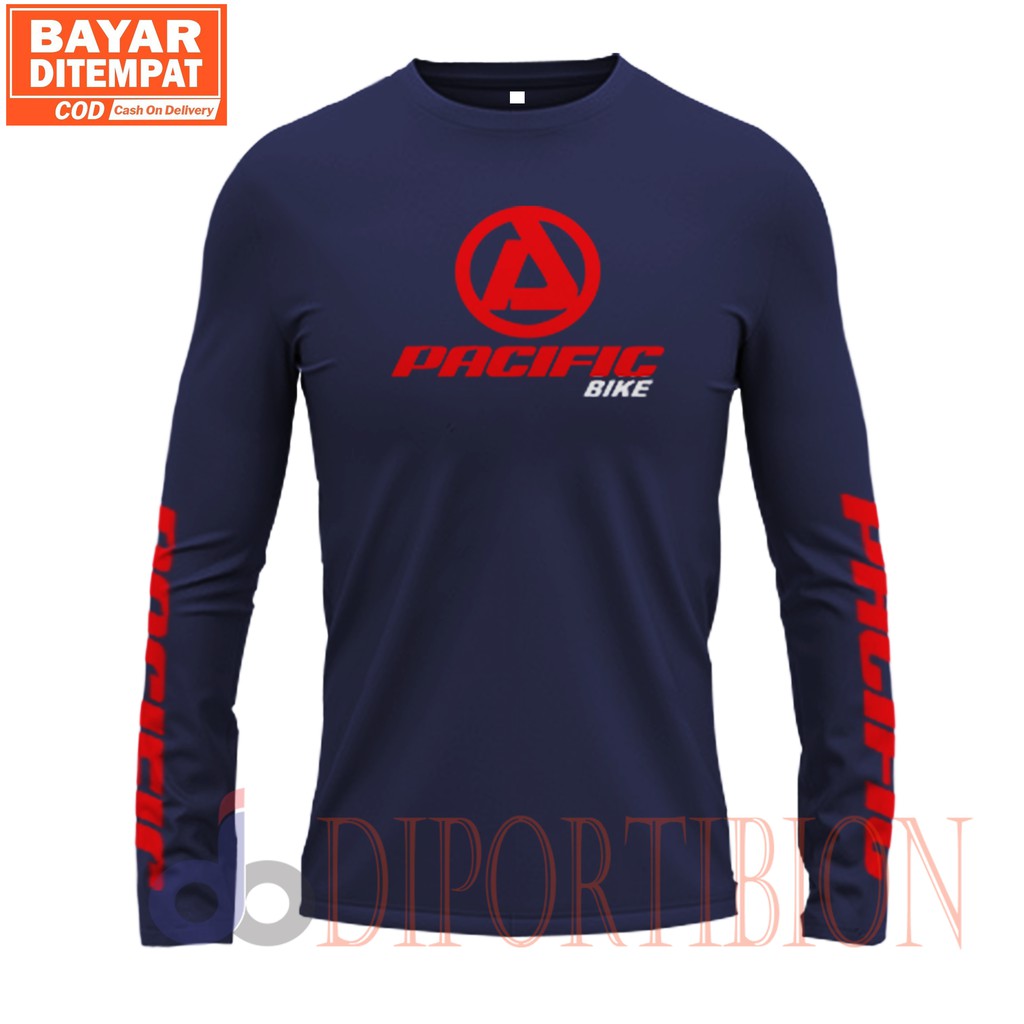 KAOS LENGAN PANJANG GOWES / PACIFIC BIKE LOGO / KAOS SEPEDA PACIFIC BIKE